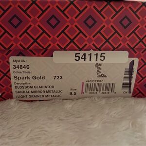 TORY BURCH METALLIC GOLD ROSETTE TIE UP SANDALS